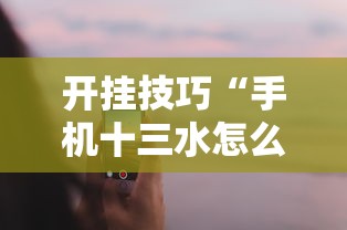 开挂技巧“手机十三水怎么拿好牌	”分享辅助外挂教程