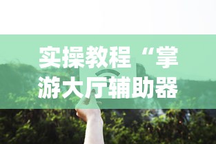 实操教程“掌游大厅辅助器(免费)”辅助透视教程